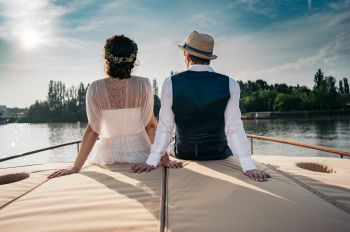 Brautpaar auf der Motoryacht FITZGERALD