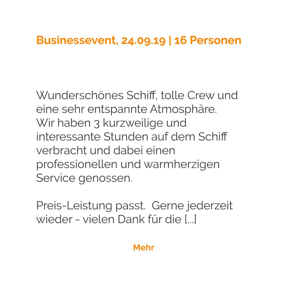 Testimonial Businessevent auf der Motoryacht FITZGERALD